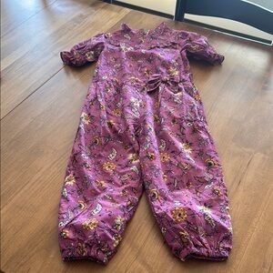Floral Purple Kids Jumpsuit